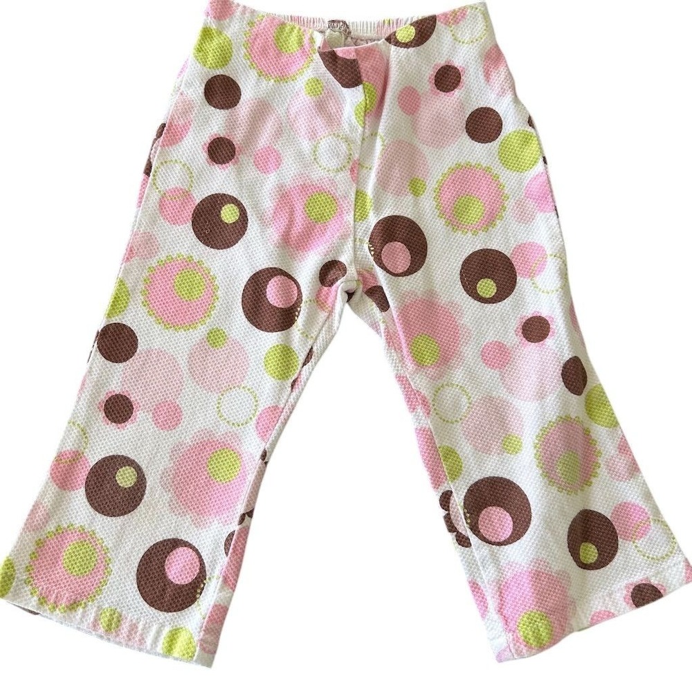 VTG Y2K Sweet Potatoes Girls' Multicolor Circle Pattern Pants 4T Spring USA Made